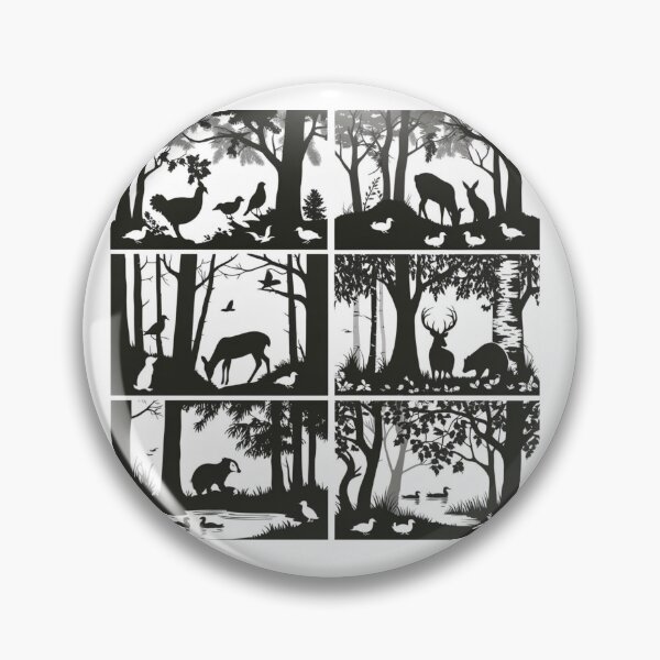 Artikelvorschau, Waldleben-Silhouette entworfen und verkauft von Paws and Ink Art.