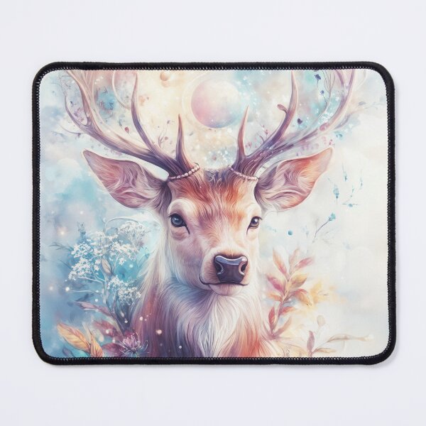 Item preview, Cosmic Stag Surrounded by Heavenly Leaves designed and sold by AshiraCreations.