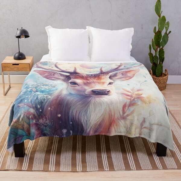 Item preview, Cosmic Stag Surrounded by Heavenly Leaves designed and sold by AshiraCreations.