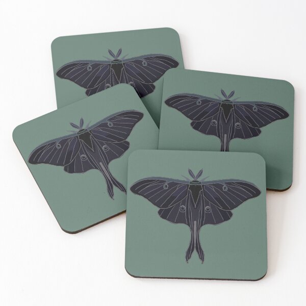 Item preview,  black Luna Moth designed and sold by Moth-Oak.