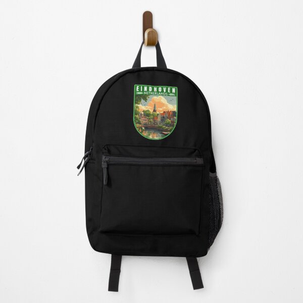 Item preview, Eindhoven in North Brabant Netherlands Retro Travel Art Badge designed and sold by MaateoDesign.