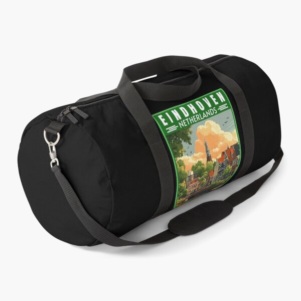 Item preview, Eindhoven in North Brabant Netherlands Retro Travel Art Badge designed and sold by MaateoDesign.