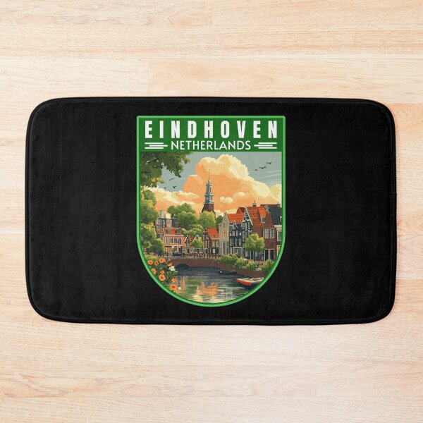 Item preview, Eindhoven in North Brabant Netherlands Retro Travel Art Badge designed and sold by MaateoDesign.