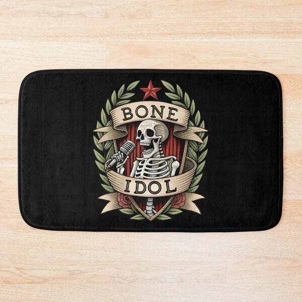 Item preview, Bone Idol Funny Tattoo Style Skeleton designed and sold by JesterKrewArt.