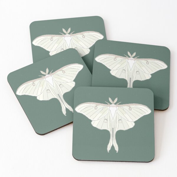 Item preview, white Luna Moth designed and sold by Moth-Oak.