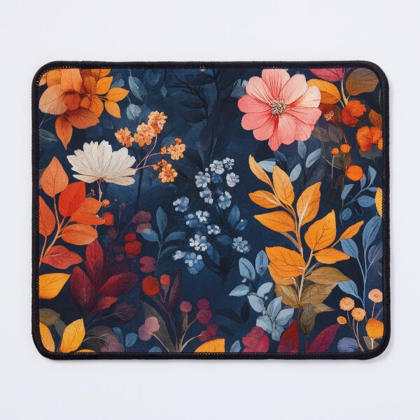 Artikelvorschau, Bezaubernde herbstliche blumige nahtlose Muster: Deep Navy -Farbtöne. entworfen und verkauft von ML-Media.