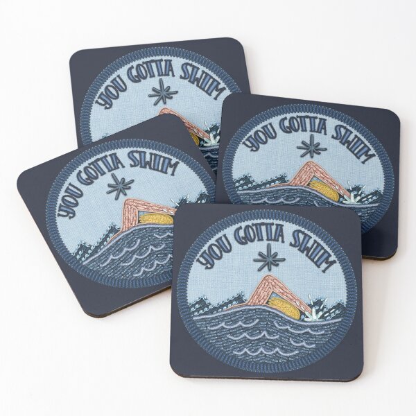 Item preview, JM swim badge designed and sold by Kat McIntyre Art.