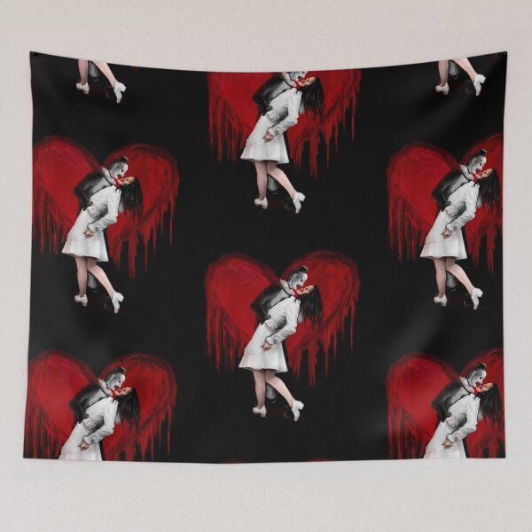 Item preview, Terrifier Valentine's Day Art: Vicky and Art the Clown in Classic Sailor Pose designed and sold by trentnin.