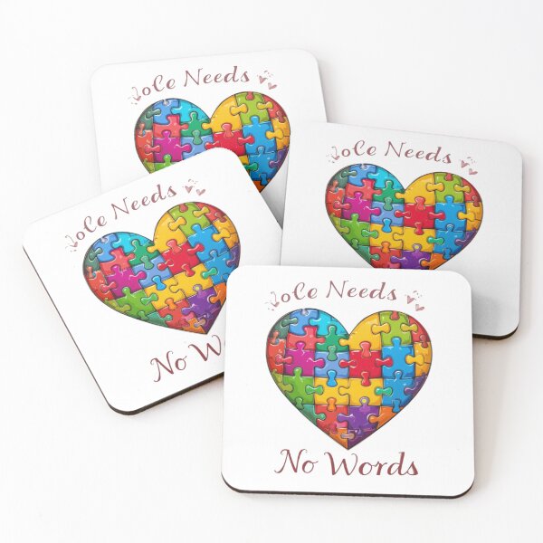 Item preview, Love Needs No Words – Colorful Puzzle Heart Design designed and sold by Rapica.