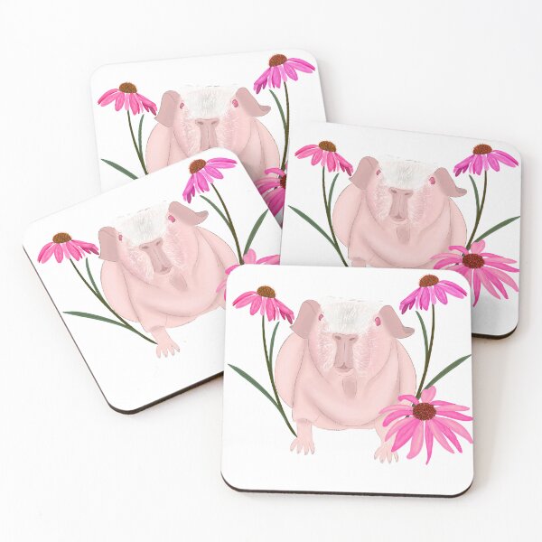Item preview, Skinny Pig with florals designed and sold by BlossomandIvy.