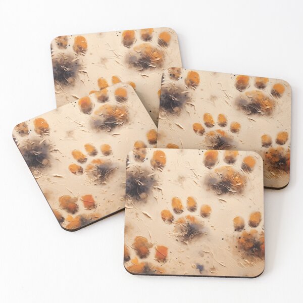 Item preview, Jigsaw Puzzle Artistic Cat Paw Prints on Canvas designed and sold by GGtiger.
