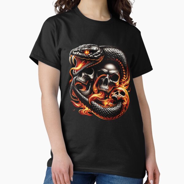 Item preview, Black Snake & Skull Fire Art Design designed and sold by DeimosArtIntl.