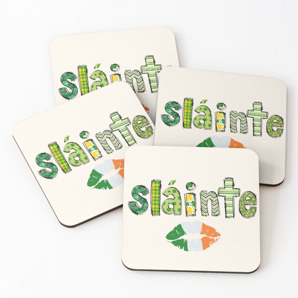 Item preview, Sláinte Irish Wish with Shamrocks and Tricolor Lips designed and sold by deslydesign.