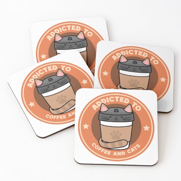 Item preview, Addicted to coffee and cats designed and sold by Tees16.