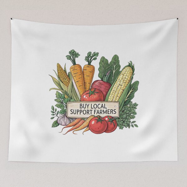 Item preview, Buy Local, Support Farmers designed and sold by SignumShop.