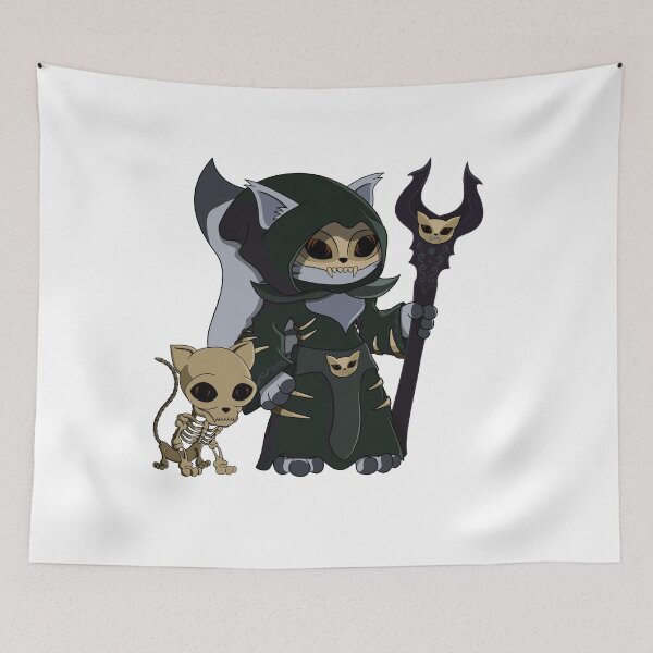 Item preview, Cute Gray Necromancer Warlock Cartoon Cat designed and sold by DrisT-Graphics.