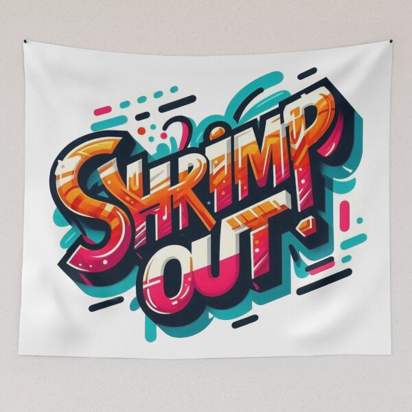 Item preview, Graffiti Shrimp Out Typography designed and sold by Martial-Art-23.