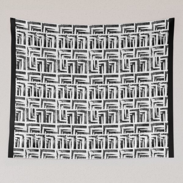Item preview, Geometric woodblock print geometric design designed and sold by Alessandro Remo Mazzoni Remotextiles.
