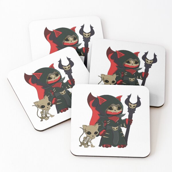 Item preview, Cute Red Necromancer Warlock Cartoon Cat designed and sold by DrisT-Graphics.