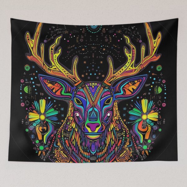 Item preview, Venado Azul Sagrado – Arte Visionario Psicodélico Mexicano designed and sold by Mr.Psychedelia.