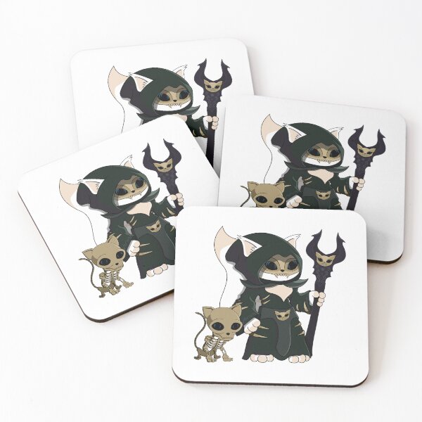 Item preview, Cute White Necromancer Warlock Cartoon Cat designed and sold by DrisT-Graphics.