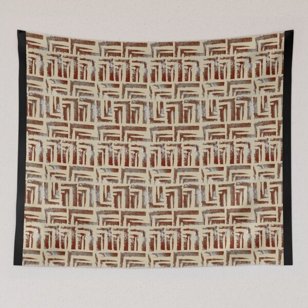Item preview, Copy of Geometric woodblock print geometric design designed and sold by Alessandro Remo Mazzoni Remotextiles.