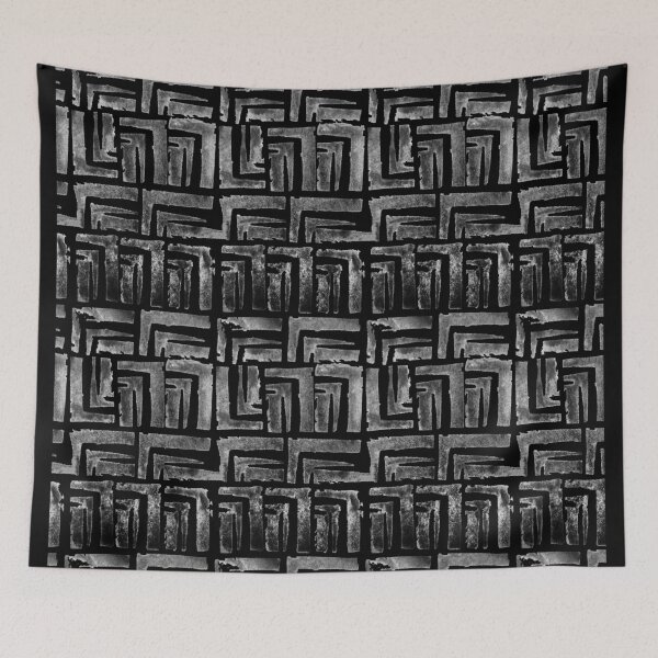 Item preview,  Geometric woodblock print geometric design designed and sold by Alessandro Remo Mazzoni Remotextiles.