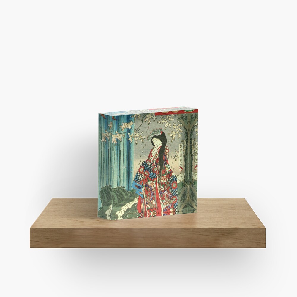 "Japanese Classic Geisha Lady - Japan Art" Acrylic Block by Martstore