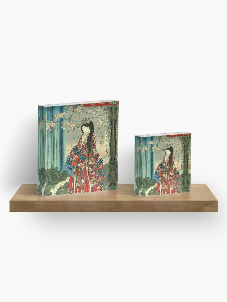 "Japanese Classic Geisha Lady - Japan Art" Acrylic Block by Martstore