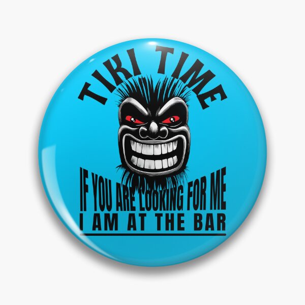 Item preview, Tiki Time – Funny bar design with a grinning tiki face designed and sold by inksavvystudio.