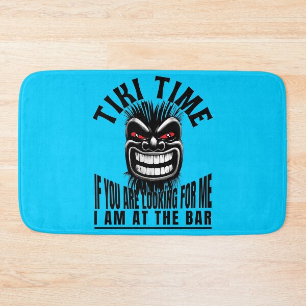 Item preview, Tiki Time – Funny bar design with a grinning tiki face designed and sold by inksavvystudio.