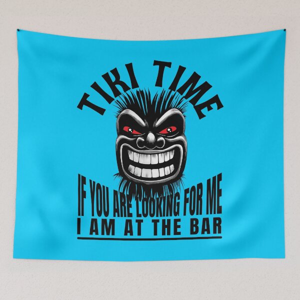 Item preview, Tiki Time – Funny bar design with a grinning tiki face designed and sold by inksavvystudio.