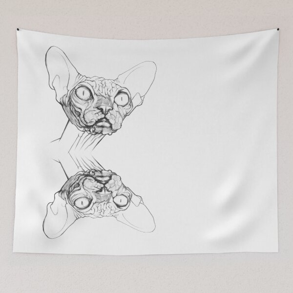 Item preview, Drawing of sphynx cat in the mirror and sign You are beautiful designed and sold by SphynxThings.