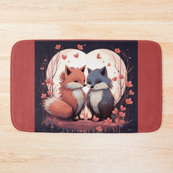 Item preview, Furry Love: Adorable Fox Couple in a Romantic Setting designed and sold by ArtVibeCo.