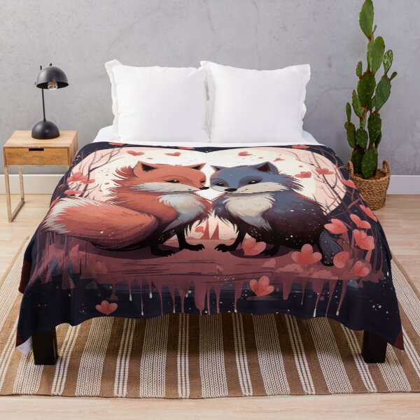 Item preview, Furry Love: Adorable Fox Couple in a Romantic Setting designed and sold by ArtVibeCo.