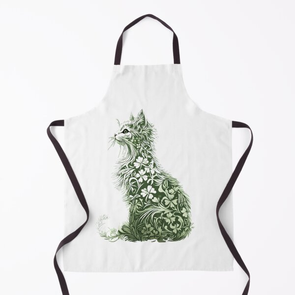 Item preview, Psychedelic St. Patrick's Day Cat Shirt - Intricate White Cat with Clover Design designed and sold by AnnDesignStudio.