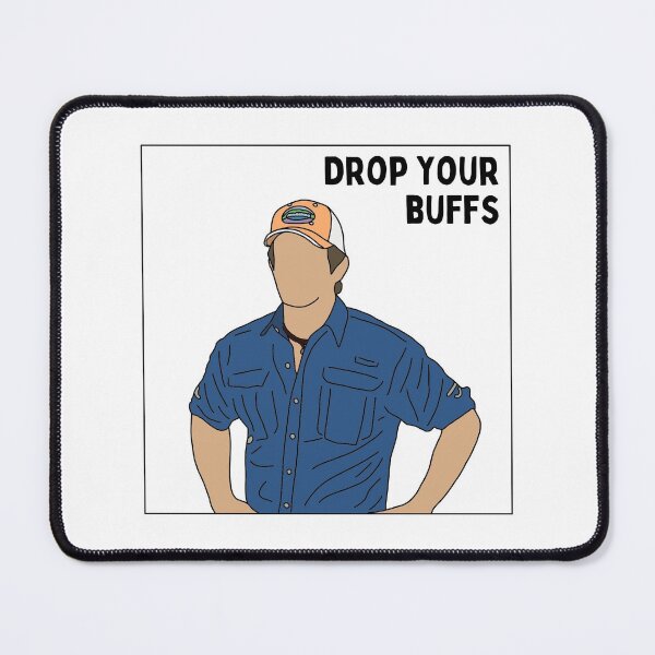 Item preview, “Drop your buffs” - Jeff Probst designed and sold by LyssieMcWilli.