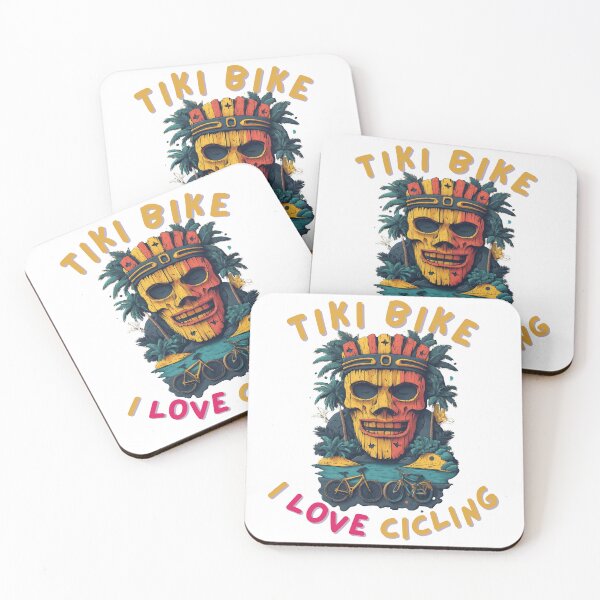 Item preview, Tiki Bike Adventure – Tropical bike design with tiki mask designed and sold by inksavvystudio.