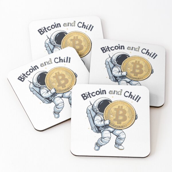 Item preview, Bitcoin and Chill – Astronaut with Giant Bitcoin Coin designed and sold by Rapica.