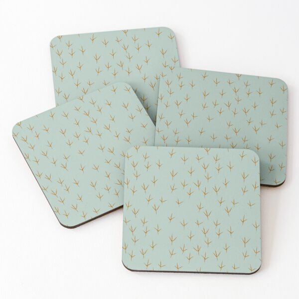 Item preview, Great blue heron tracks on teal background designed and sold by aysegulkacar.