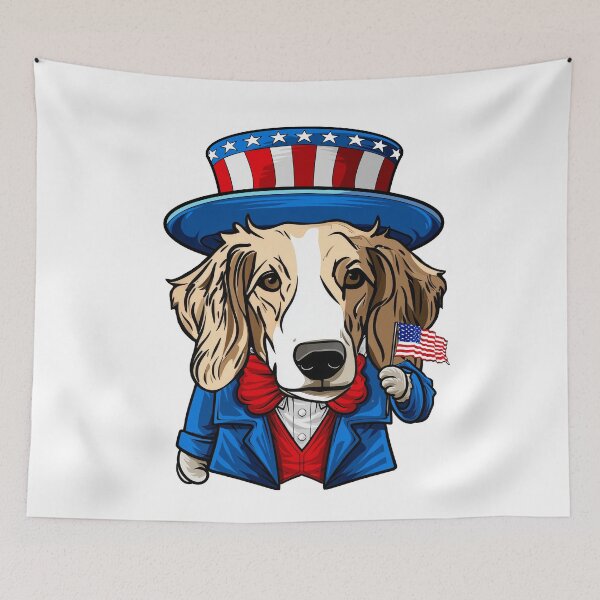 Item preview, Funny 4th of July Borzoi Dog designed and sold by whyitsme.