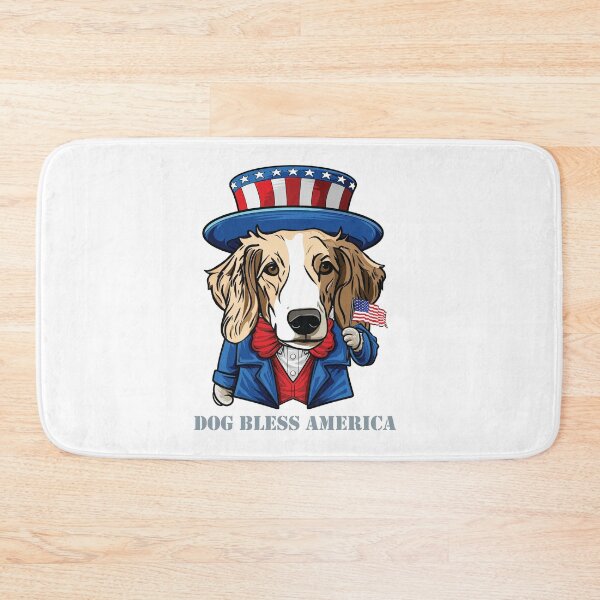 Item preview, Funny 4th of July Borzoi Dog Bless America designed and sold by whyitsme.
