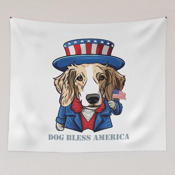 Item preview, Funny 4th of July Borzoi Dog Bless America designed and sold by whyitsme.