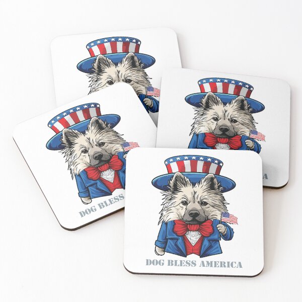 Item preview, Funny 4th of July Keeshond Dog Bless America designed and sold by whyitsme.