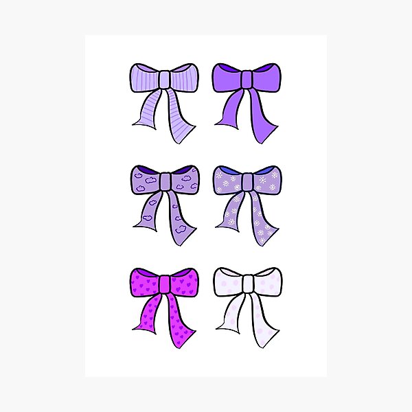 Item preview, Purple Patterned Bows designed and sold by doctorgifts.
