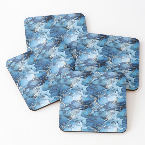 Item preview, Sapphire Blue Seamless Marble Pattern with Shimmering Fracture designed and sold by SpiritedArtwork.