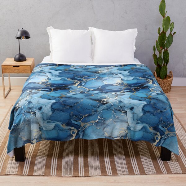 Item preview, Sapphire Blue Seamless Marble Pattern with Shimmering Fracture designed and sold by SpiritedArtwork.