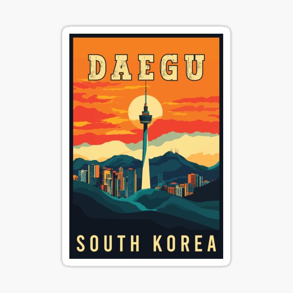 Aperçu de l'œuvre Découvrez la ville animée de Daegu en Corée du Sud - Travel Art créée et vendue par turtlestart.