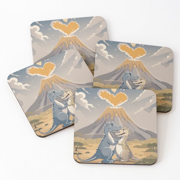 Item preview, Cute Dinosaur Love & Volcano Romance designed and sold by Wanderly Ways.