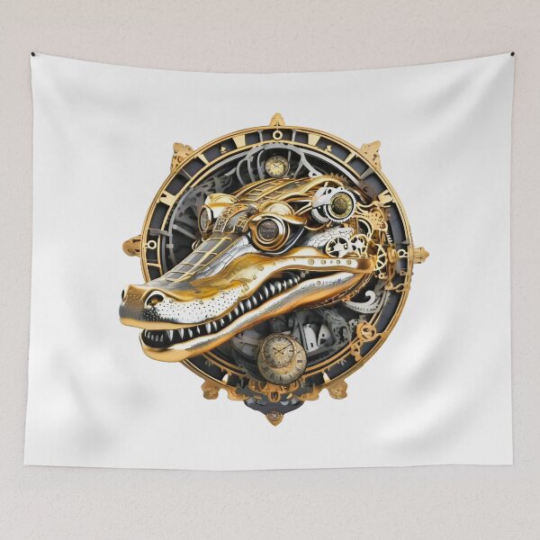 Item preview, Steampunk Retro style Crocodile designed and sold by Drone-tees.